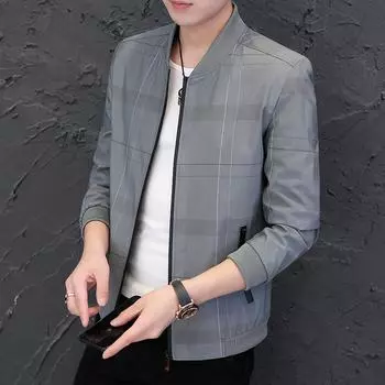 Мужская куртка весна-осень корейская версия облегающая куртка большого размера повседневная молодежная мужская одежда M