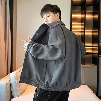 Мужская куртка весна-осень, новая мужская куртка осень-зима с верхним лацканом в стиле ретро M