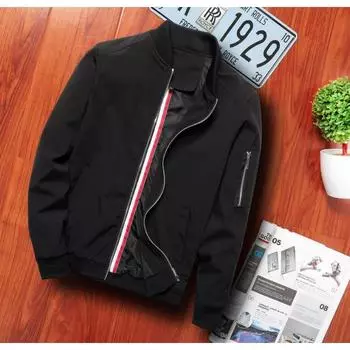 Мужская куртка весна-осень повседневная куртка для среднего возраста и молодежи корейская мужская свободная куртка M бордовый