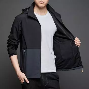 Мужская куртка весна-осень, тонкая повседневная куртка из хардшелла, ветровка, спортивная куртка для мужчин M