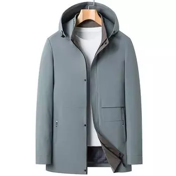 Мужская куртка-ветровка с капюшоном средней длины на весну и осень, молодежная модная повседневная куртка M