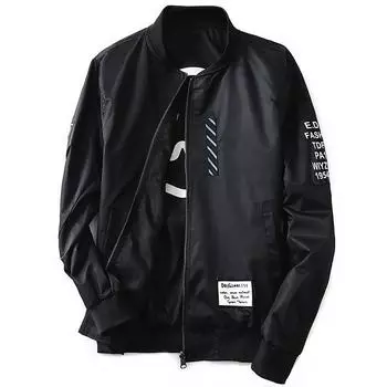 Мужская куртка Wind Breaker с нашивками с обеих сторон M армия зеленый