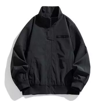 Мужская куртка высокого класса, куртка со стоячим воротником в горном стиле, повседневный свободный топ 8XL чёрный