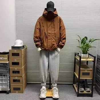 Мужская куртка Yousheng, осенне-зимняя ветровка с капюшоном, куртка из софтшелла, повседневное пальто для походов на открытом воздухе, для езды на велосипеде, бега, путешествий M чёрный