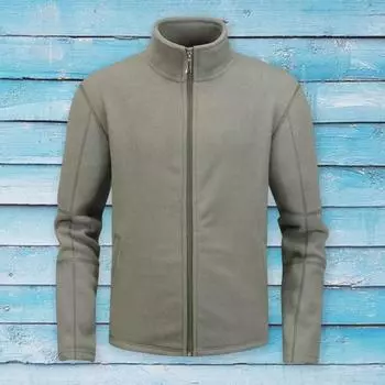 Мужская куртка Yousheng с воротником-стойкой, длинными рукавами, флисовым пальто с застежкой-молнией и карманами, однотонная двухсторонняя одежда, утолщенная верхняя одежда M зелёный