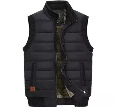 Мужская куртка, жилет без рукавов, зимний мужской флисовый теплый жилет, пальто, мужской воротник-стойка, армейские утепленные жилеты, одежда 6xl M