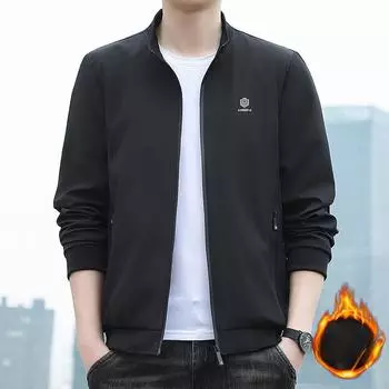 Мужская куртка зимняя бархатная утолщенная повседневная с воротником-стойкой, деловая, для пожилых людей, для пап среднего возраста, мужское пальто M