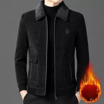 Мужская куртка зимняя новая шенилловая стеганая куртка среднего возраста бархатная утолщенная теплая куртка куртка 175