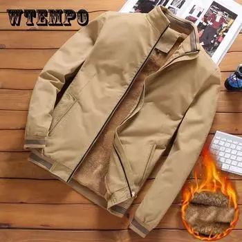 Мужская куртка зимняя плюс бархатное теплое пальто ветрозащитная и водонепроницаемая верхняя одежда повседневная парка 5XL синий