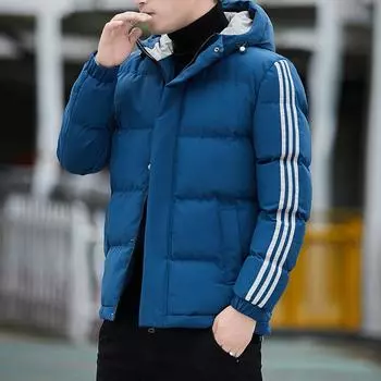 Мужская куртка, зимняя повседневная мужская хлопковая стеганая одежда, толстая теплая хлопковая стеганая куртка с капюшоном, мужская M