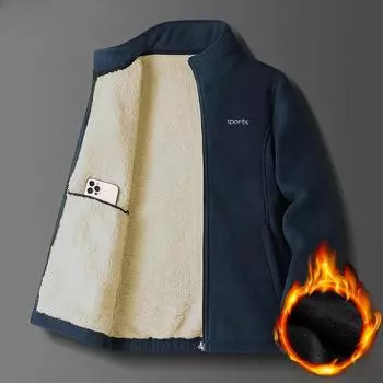 Мужская куртка зимняя стеганая куртка мужская флисовая овечья шерсть пальто мужское бархатное повседневное мужское плюшевое пальто 5XL XXXXXL чёрный