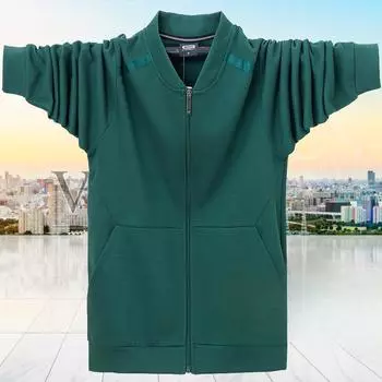 Мужская легкая куртка-бомбер, повседневная, весна-осень, университетские куртки, спортивные, повседневные, на молнии, для путешествий, для работы, однотонная толстовка с карманом M чёрный