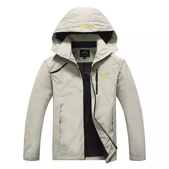 Мужская легкая куртка-дождевик Softshell для активного отдыха, ветровка для пешего туризма, водонепроницаемый плащ с капюшоном M чёрный