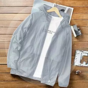 Мужская легкая однотонная повседневная куртка с УФ-защитой от солнца с капюшоном для походов и рыбалки 4XL