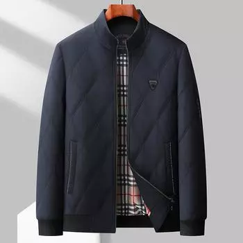 Мужская легкая повседневная хлопковая куртка с воротником-стойкой на весну и осень для молодых и мужчин среднего возраста M