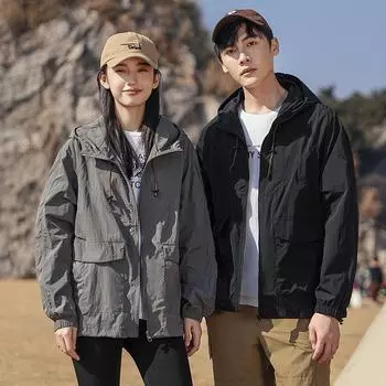 Мужская легкая уличная одежда с капюшоном для защиты от горного солнца, одежда для защиты от солнца для пар M чёрный