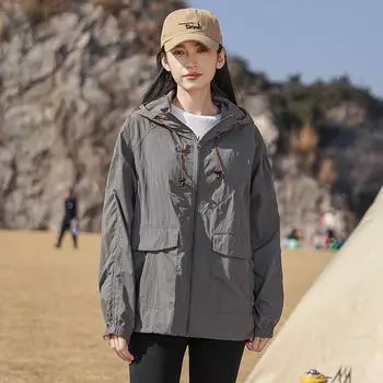 Мужская легкая уличная одежда с капюшоном для защиты от горного солнца, одежда для защиты от солнца для пар M хаки