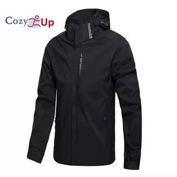 Мужская легкая водонепроницаемая куртка-дождевик Cozy Up, уличный плащ с капюшоном, ветровка для походов S чёрный