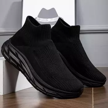 Мужская летающая тканая ультралегкая табуретка на весну/осень, спортивная обувь, ультралегкая женская спортивная обувь большого размера 36 прохладный черный