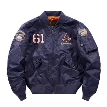 Мужская летная куртка с вышивкой ВВС, мужская бейсбольная форма с вышивкой M серый