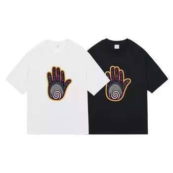 Мужская летняя американская уличная ретро футболка с короткими рукавами из чистого хлопка для мужчин и женщин S белый