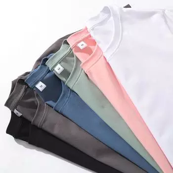 Мужская летняя белая футболка из хлопка Ice Silk с коротким рукавом - однотонная внутренняя одежда