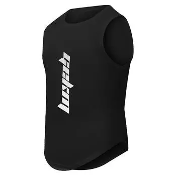 Мужская летняя быстросохнущая футболка-жилет, свободный однотонный жилет с буквенным принтом L чёрный