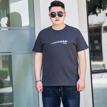Мужская летняя дышащая футболка Молодежная мужская футболка из чистого хлопка с круглым вырезом Свободная мужская футболка с короткими рукавами больших размеров Удобная повседневная спортивная футболка M