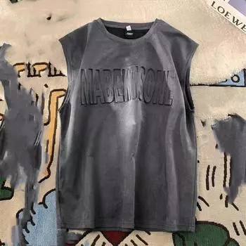 Мужская летняя дышащая майка без рукавов плюс размер, майка для фитнеса, майка с буквенным принтом 3XL