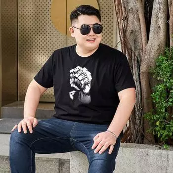 Мужская летняя дышащая мужская хлопковая футболка с коротким рукавом, удобная эластичная футболка больших размеров, мужская повседневная спортивная футболка с круглым вырезом M