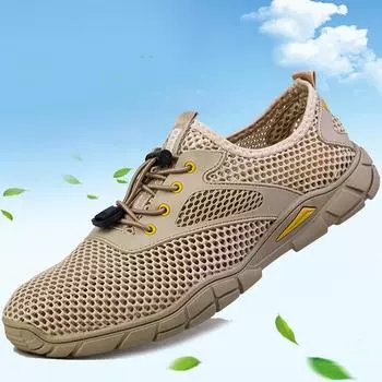 Мужская летняя дышащая повседневная мужская обувь с низким верхом и сетчатым верхом 39 чёрный