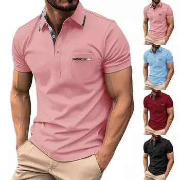 Мужская летняя дышащая рубашка с короткими рукавами и культурой отдыха L чёрный