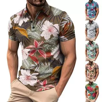 Мужская летняя дышащая рубашка с короткими рукавами и культурой отдыха L синий