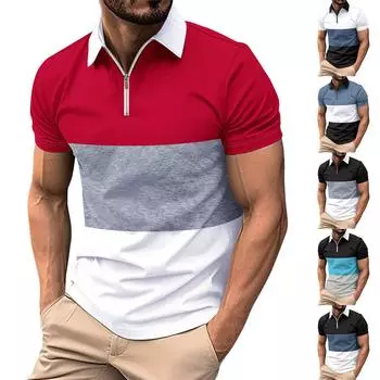 Мужская летняя дышащая рубашка с короткими рукавами и культурой отдыха L чёрный