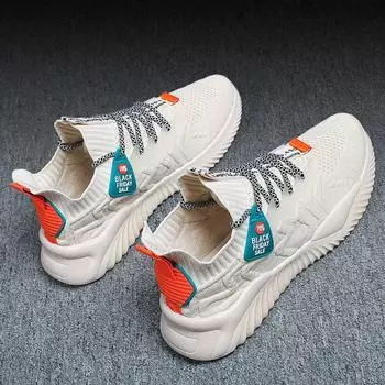 Мужская летняя дышащая сетчатая спортивная обувь, универсальная для весны и осени, кроссовки для уличного катания с защитой от запаха, кроссовки для бега для подростков 39 чёрный