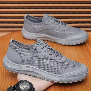 Мужская летняя дышащая сетчатая тонкая полая сетка обувь молодежная беговая спортивная обувь для отдыха модная мужская обувь спотовые поставки 39 хаки