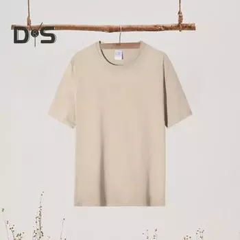 Мужская летняя футболка для фитнеса, однотонная бесшовная футболка с круглым вырезом и короткими рукавами, свободная тонкая, эластичная, мягкая, дышащая, быстросохнущая пуловер, повседневная мужская спортивная футболка для спортзала L чёрный