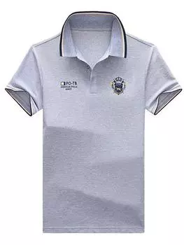 «Мужская летняя футболка Ice Silk с лацканами, украшенными бисером – короткий рукав, свободный крой, повседневный корейский стиль» M жёлтый