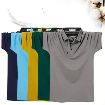 Мужская летняя футболка-поло, деловая удобная и дышащая футболка из чистого хлопка, рубашка поло больших размеров с короткими рукавами M