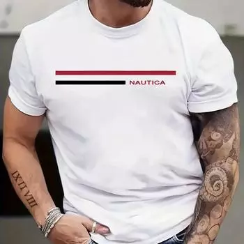 Мужская летняя футболка с буквенным принтом, повседневная мужская одежда, модные брендовые топы, футболка XXS