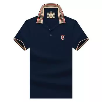 Мужская летняя футболка с клетчатым воротником больших размеров, деловая футболка-поло с лацканами M