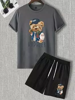 Мужская летняя футболка с короткими рукавами + шорты из 100% хлопка S