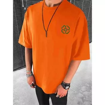 Мужская летняя футболка с круглым вырезом и коротким рукавом с принтом для мужчин, топ большого размера S