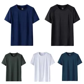 Мужская летняя хлопковая футболка с круглым вырезом, приталенная футболка, крутая базовая футболка, толстовка XXXXL чёрный