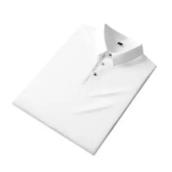 Мужская летняя ледяная шелковая хлопчатобумажная рубашка поло мужская футболка с коротким рукавом 8XL