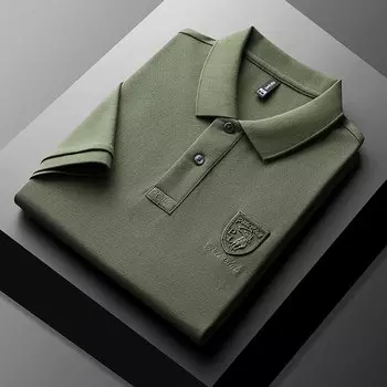 Мужская летняя легкая деловая рубашка поло с лацканами, однотонная дышащая футболка с коротким рукавом 4XL