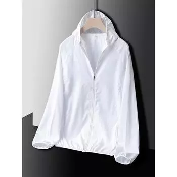 Мужская летняя легкая солнцезащитная куртка с капюшоном, повседневная куртка