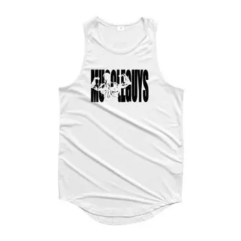 Мужская летняя майка Muscleguys для бодибилдинга, удобные и модные топы с принтом, молодежный тонкий жилет без рукавов для фитнеса Muscleguys M серый