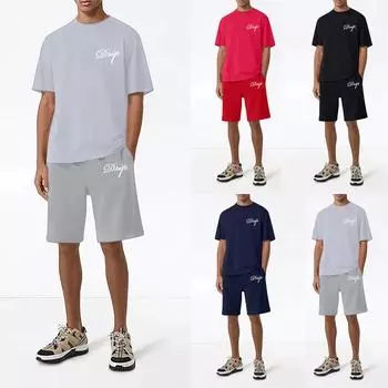 Мужская летняя мода, состоящая из 2 предметов, рубашки с коротким рукавом, шорты, брюки, спортивные комплекты XXL чёрный