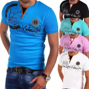 Мужская летняя модная футболка для фитнеса, мужская хлопковая футболка с коротким рукавом и v-образным вырезом